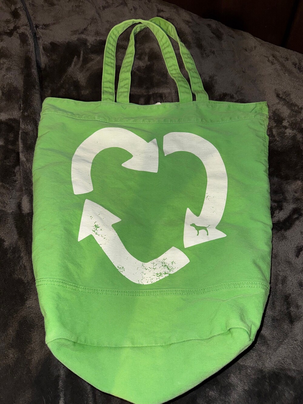 Vintage Y2K Victoria's Secret Pink  Green Organic Cotton Canvas Tote Bag